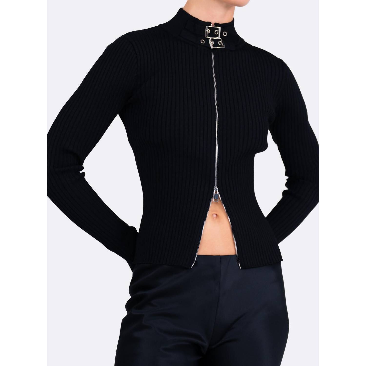 New Nonchalant Label Dion Belt Cardigan In Black